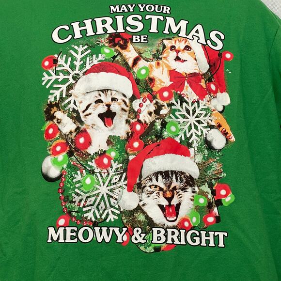 Fifth Sun Meowy and Bright Kittens Ugly Christmas Sweatshirt Size Large - Picture 2 of 5